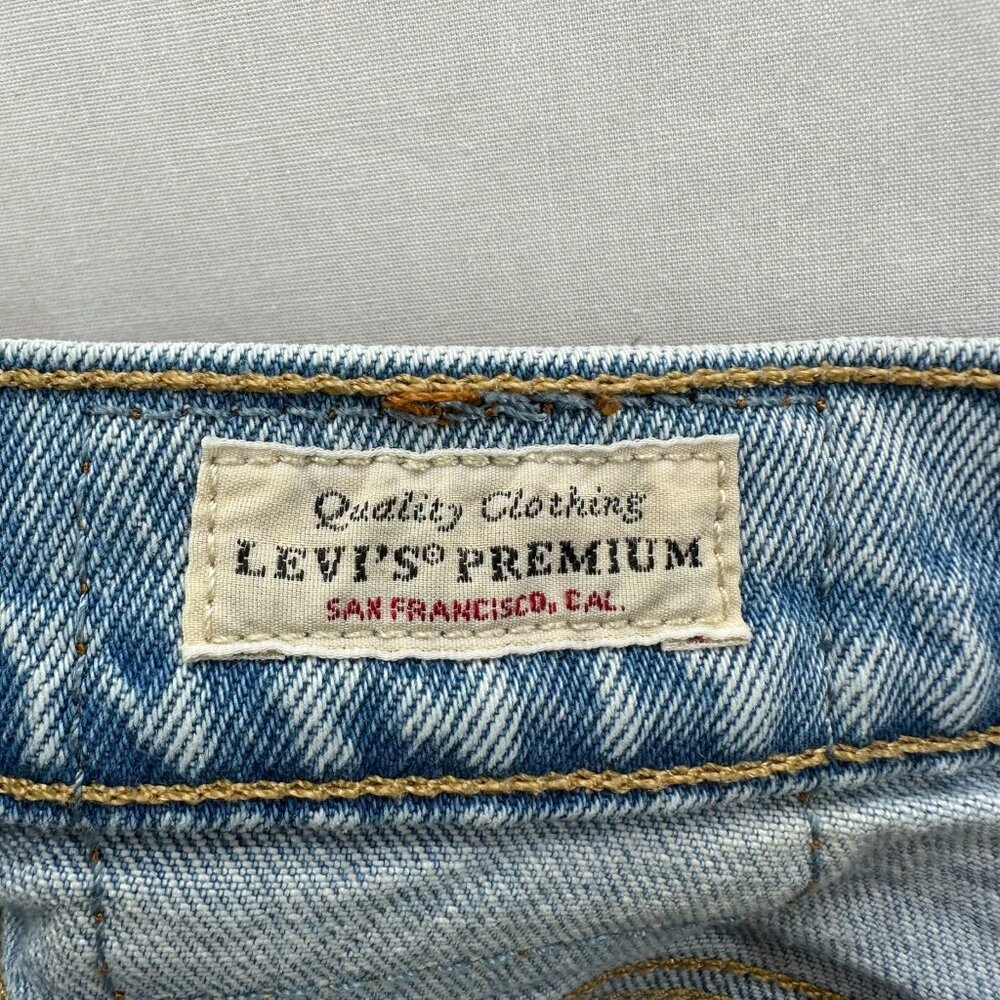 Levis 501 Skinny Jeans Women W28 L32 High-Rise Low Stretch Denim Light Wash Blue - Picture 10 of 15